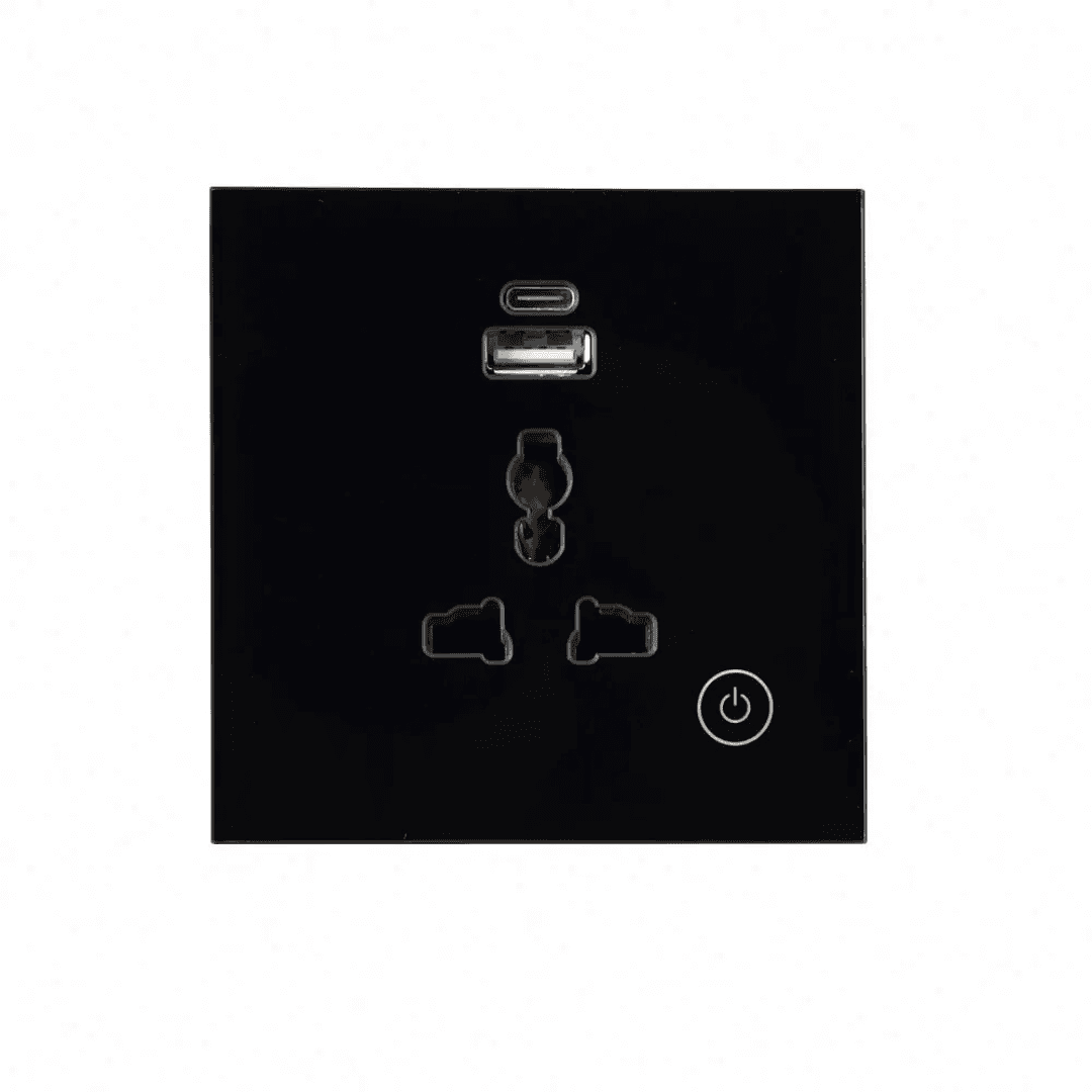 EU 13A Universal Smart Socket Single - Black